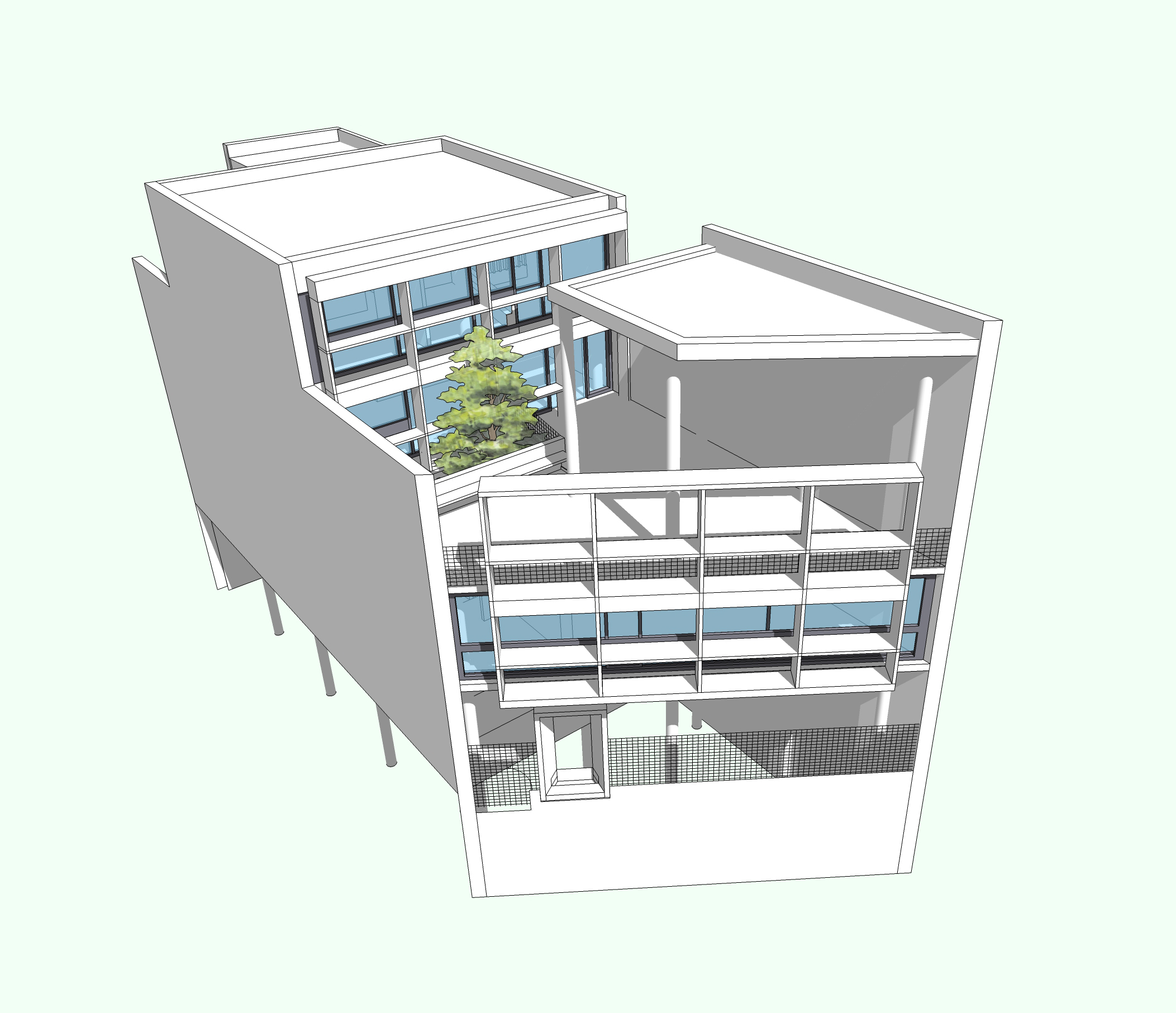 柯布西耶—库鲁切特住宅sketchup模型