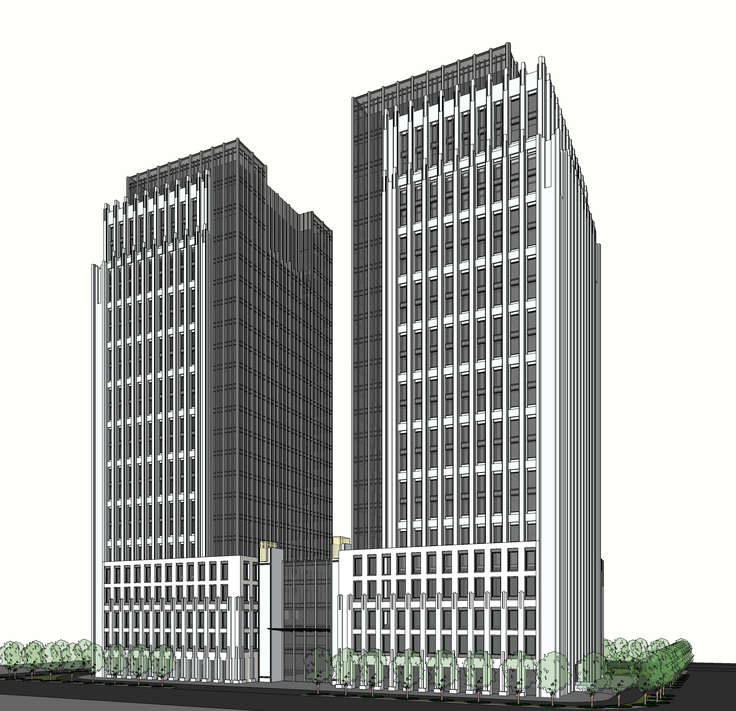 现代风格高层酒店建筑方案sketchup模型