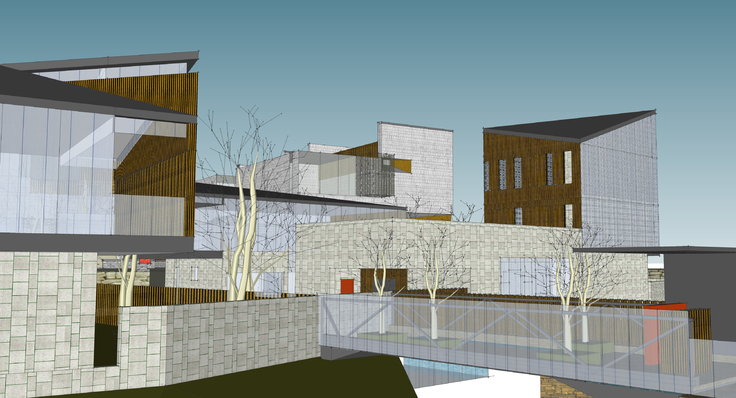 现代风格商业街规划方案sketchup模型