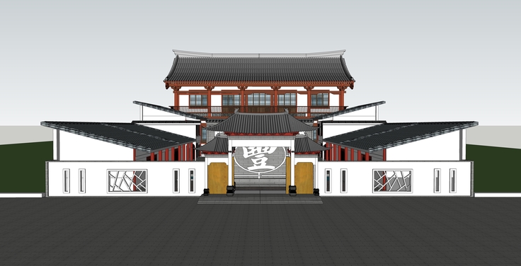 中式古建四合院sketchup模型