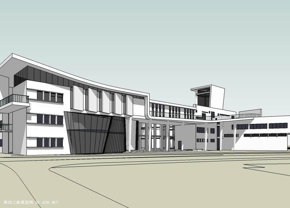 某学校科技楼su模型科技楼