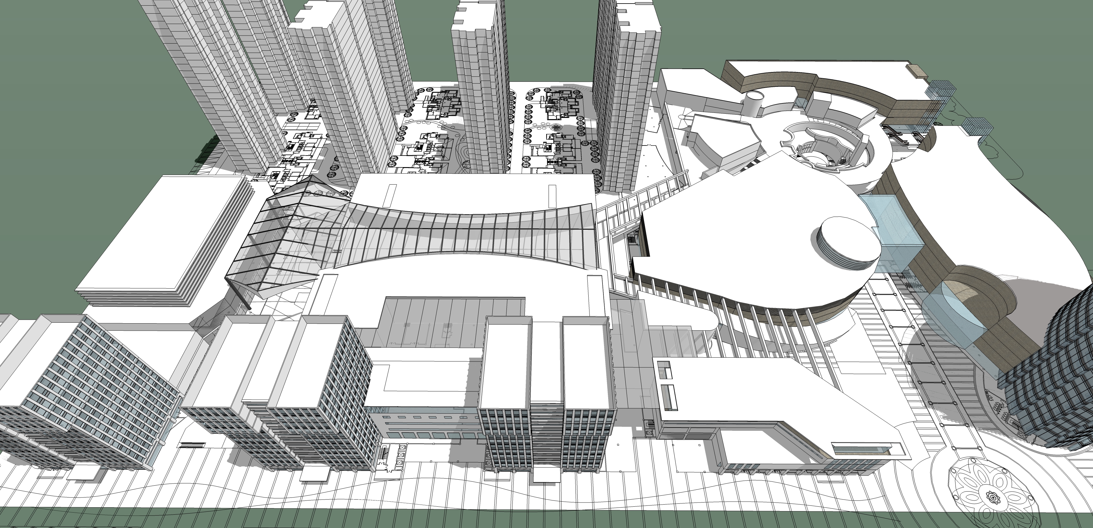 太仓现代风格商业街商业综合体规划方案sketchup