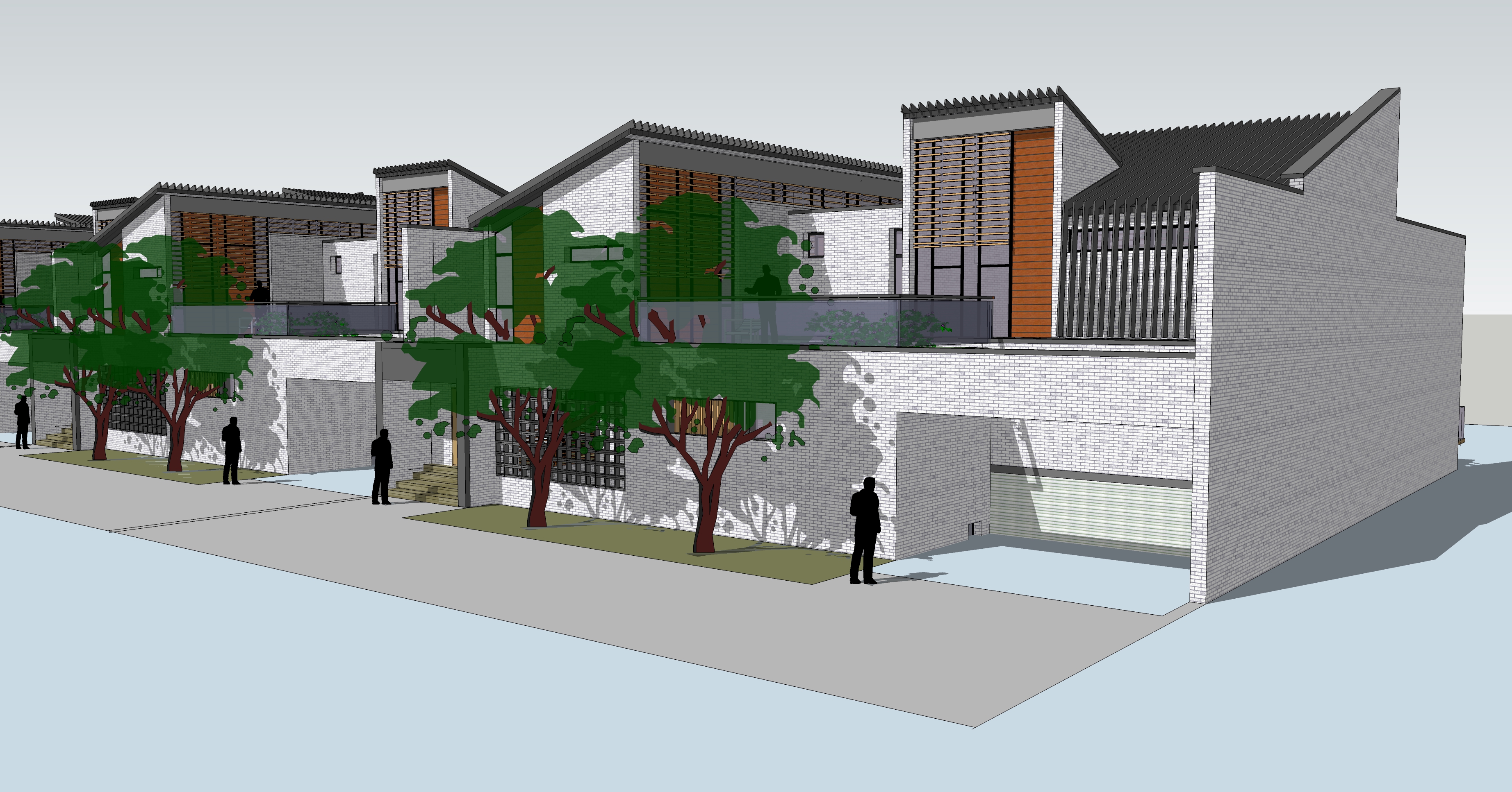东方新古典小别墅方案sketchup模型