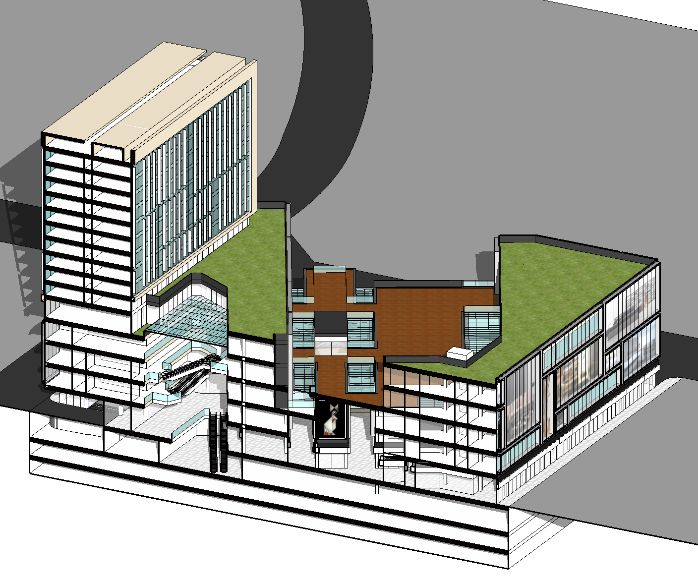 番禺盛邦商业大厦建筑设计方案SketchUp模型