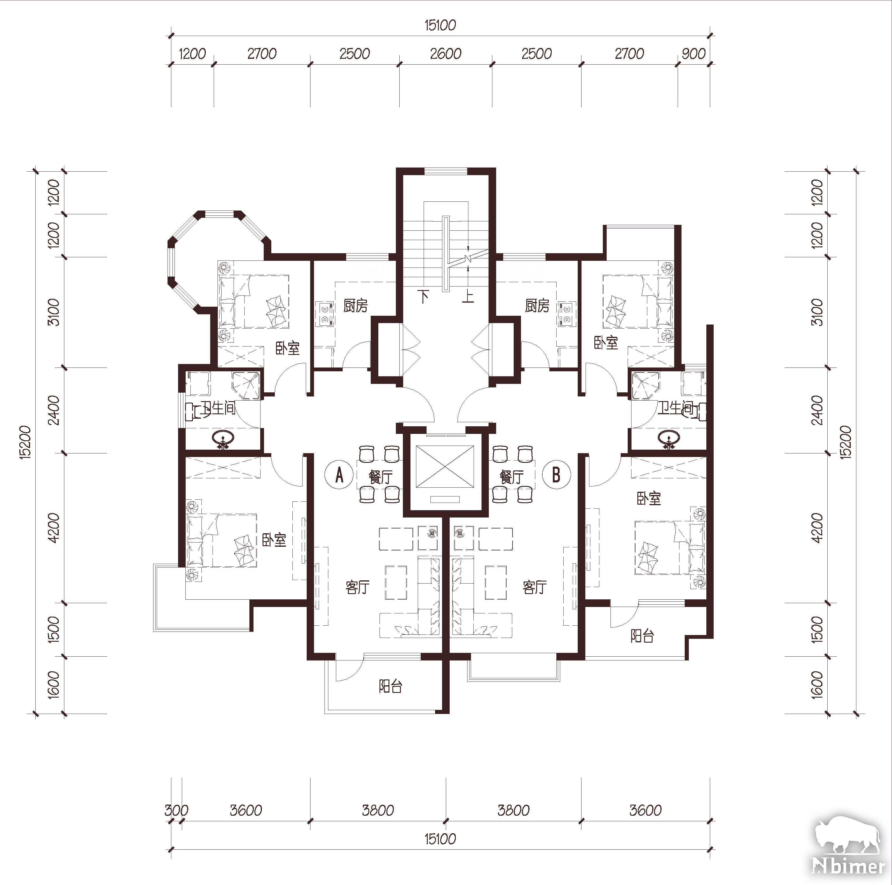 北京 城建琨廷 1梯2户 11层 户型