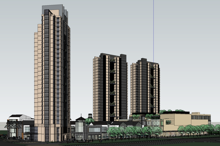 现代风格高层住宅及商业SketchUp模型