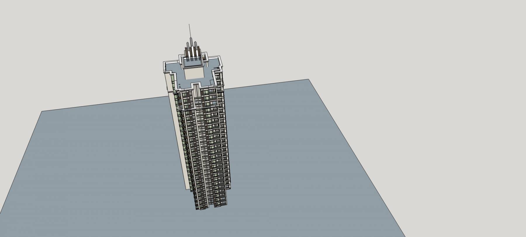 新古典风格高层住宅楼(79107)su模型下载