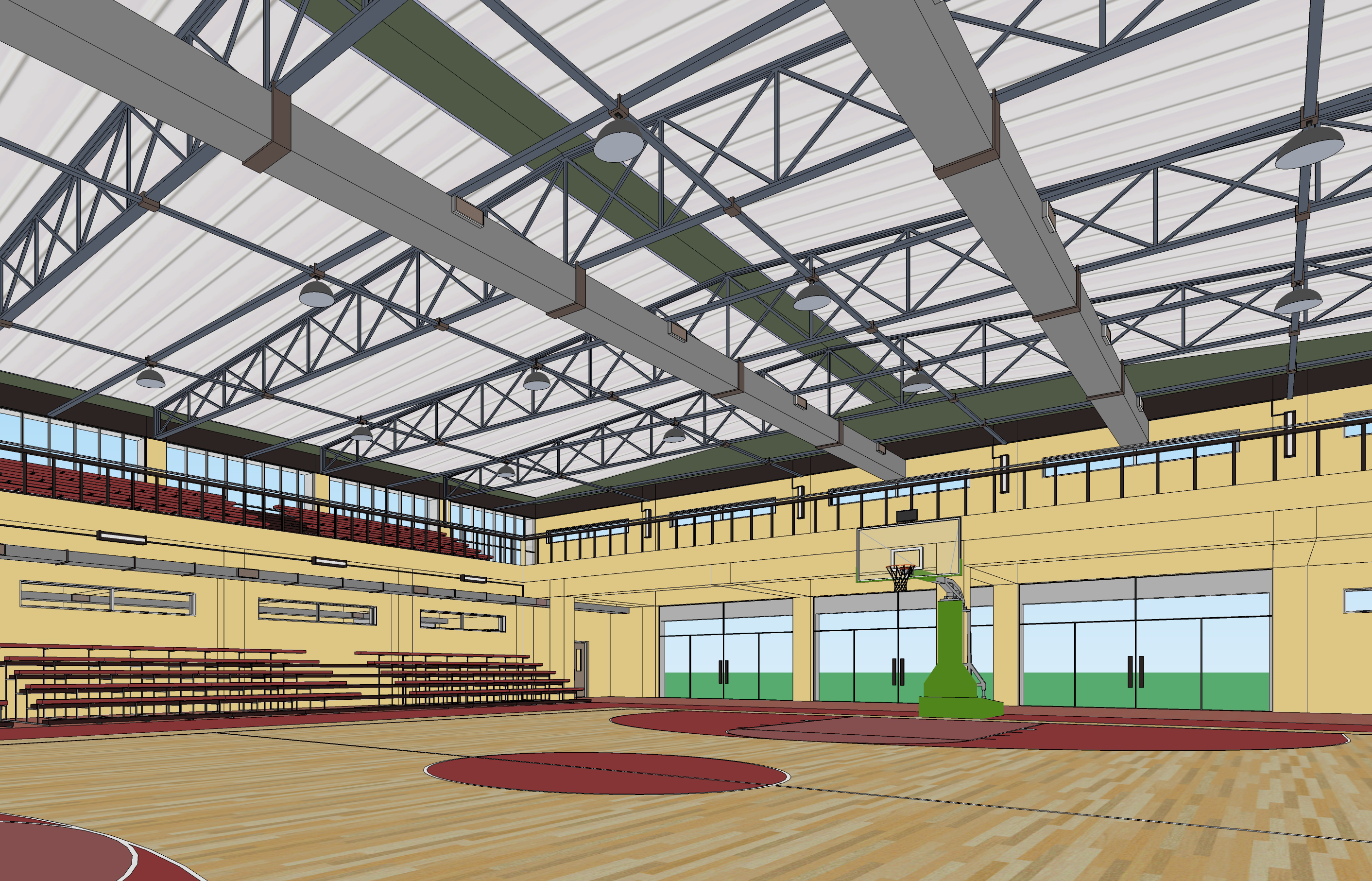现代风格学校体育场馆建筑方案sketchup模型