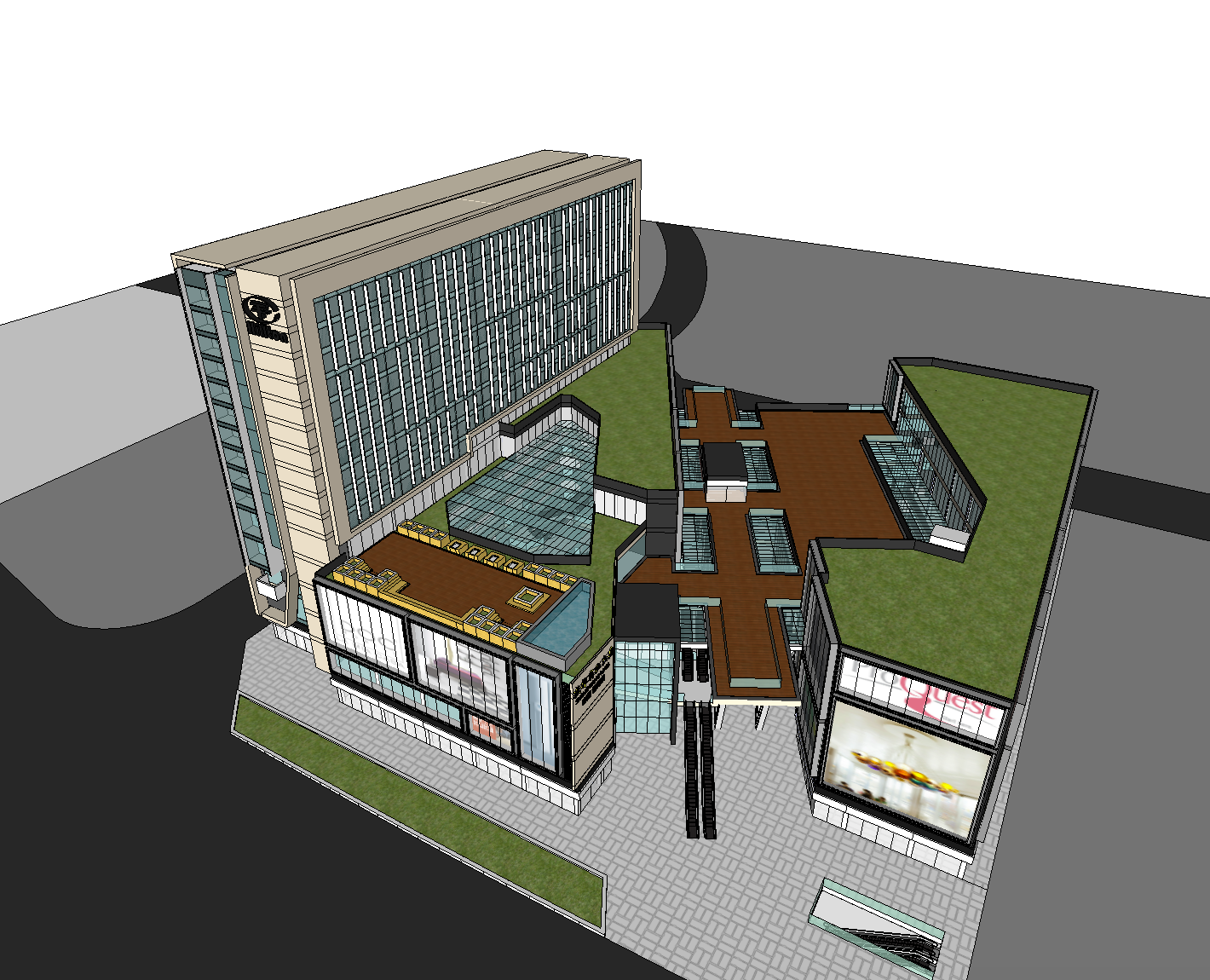 番禺盛邦商业大厦建筑设计方案SketchUp模型