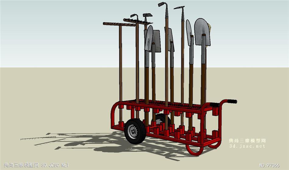 农耕农具铲子钉耙SU模型