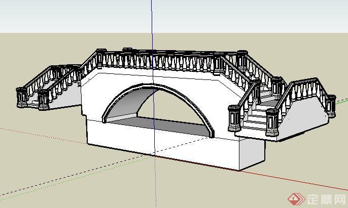 中西合璧的景观桥su模型