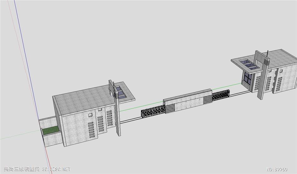 厂区办公楼设计全套SU模型CAD效果图