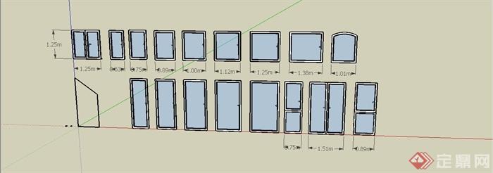不同尺寸的窗户设计SU模型[原创]