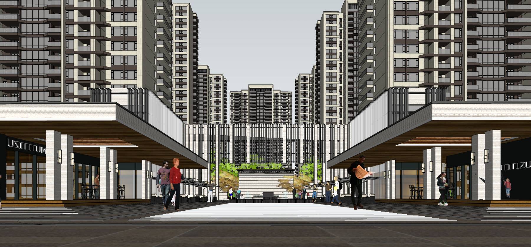 住宅小区加沿街商业(207992)su模型下载