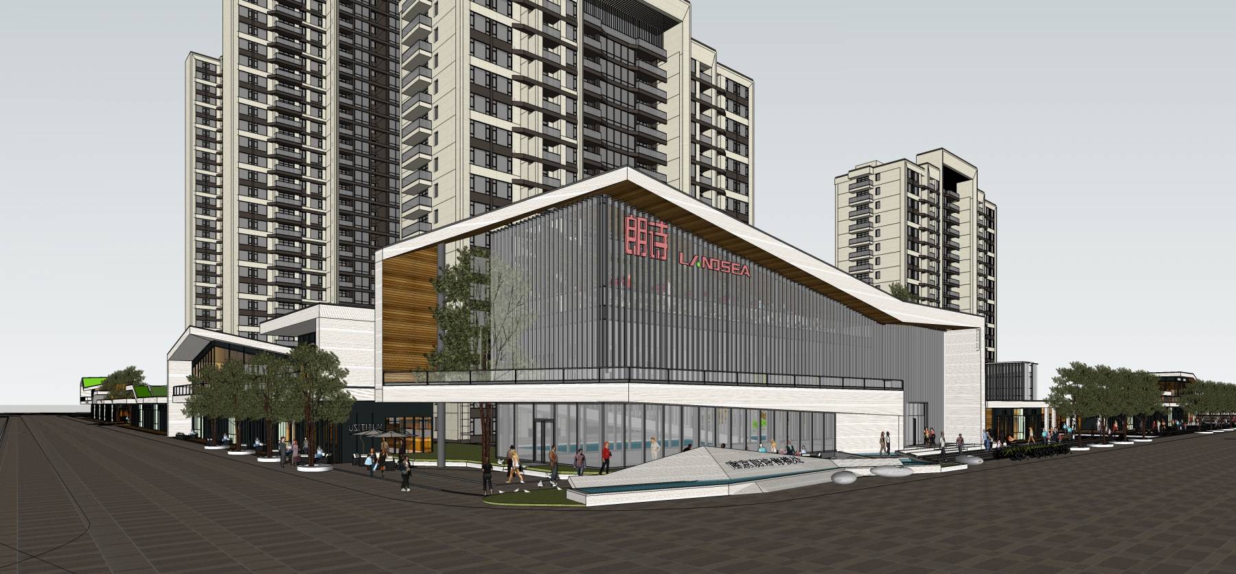 住宅小区加沿街商业(207992)su模型下载