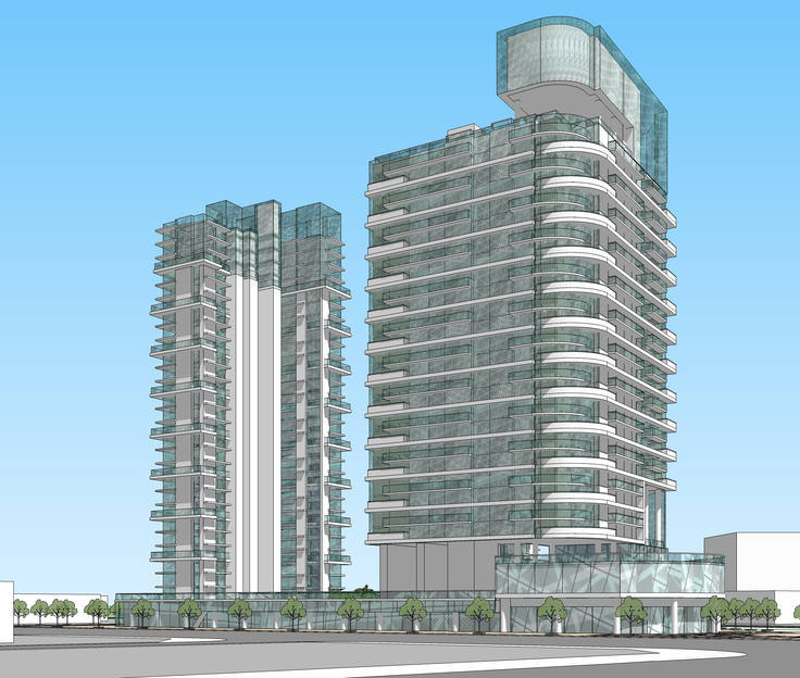 现代风格高层商住楼规划方案sketchup模型
