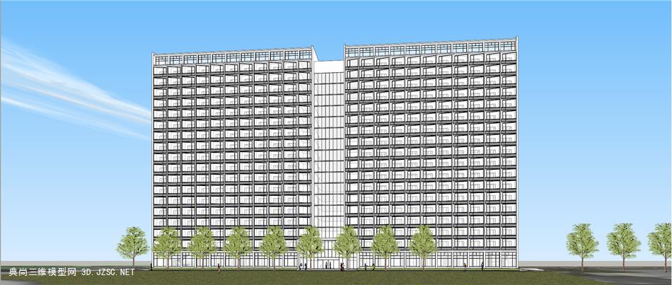 上海某大学学生宿舍楼方案su模型学校宿舍