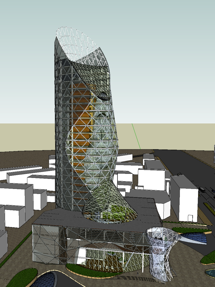 参数化设计高层办公楼SketchUp模型