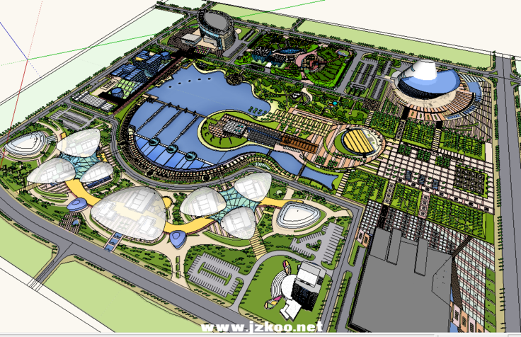 城市中心大型完整综合商业规划设计 su模型+CAD图