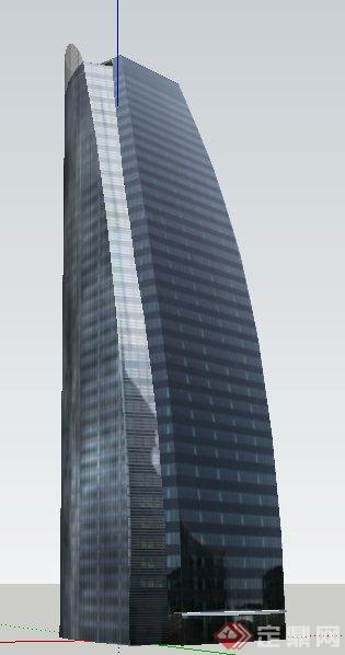 某地现代风格办公大厦建筑设计su模型