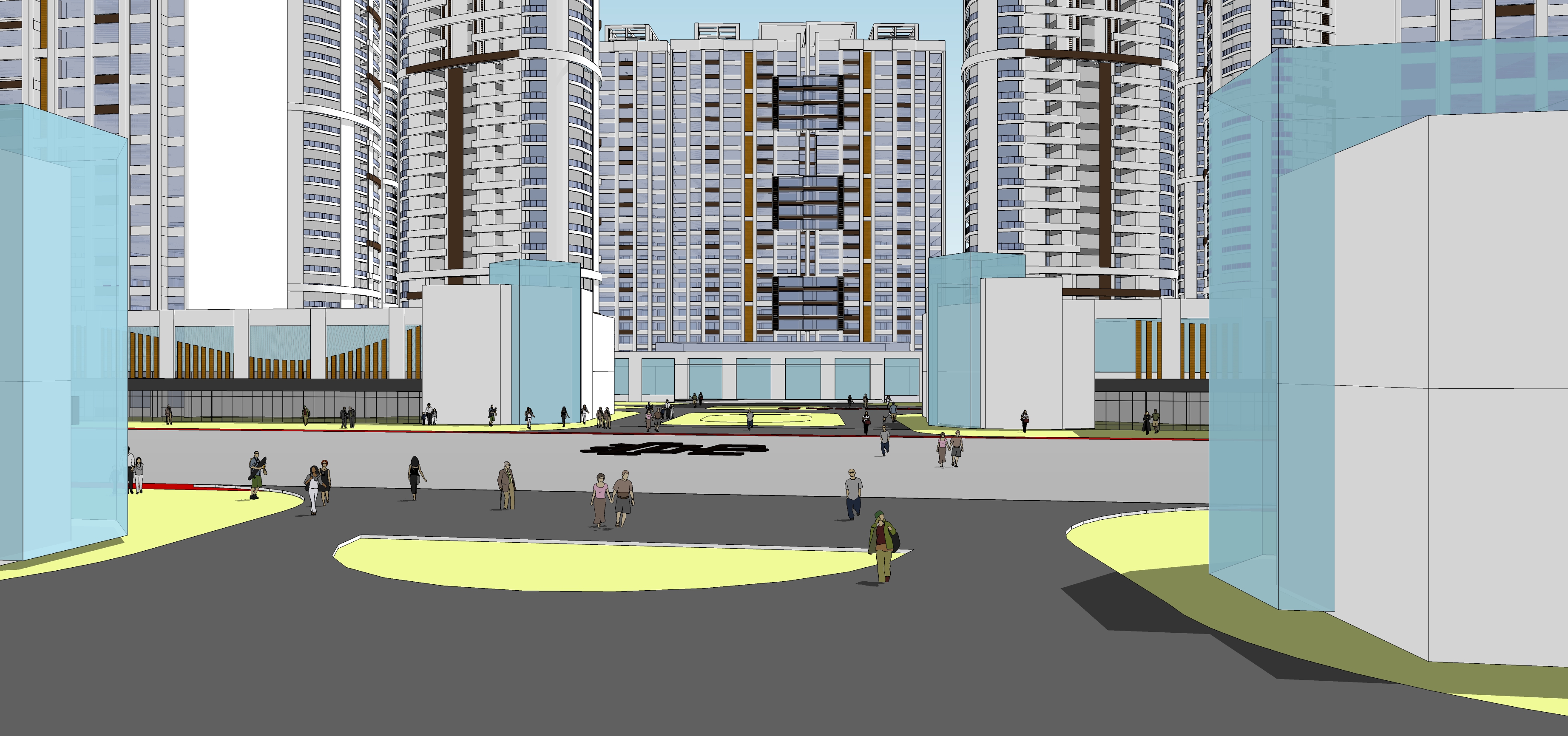 现代高层住宅小区规划设计方案sketchup模型