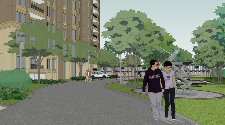 现代风格高层住宅小区规划方案sketchup模型