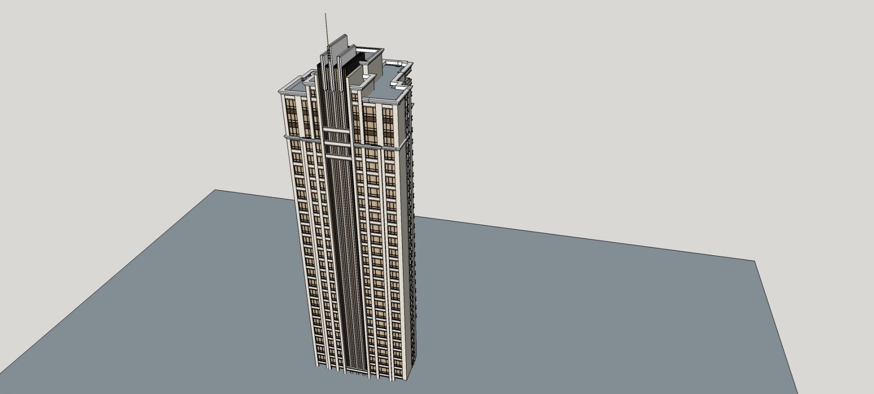 新古典风格高层住宅楼(79107)su模型下载