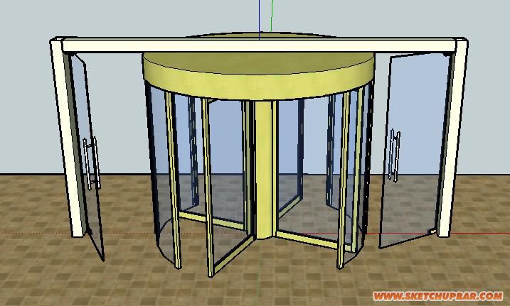 发个论坛上没有的--旋转门模型（可自动旋转）！