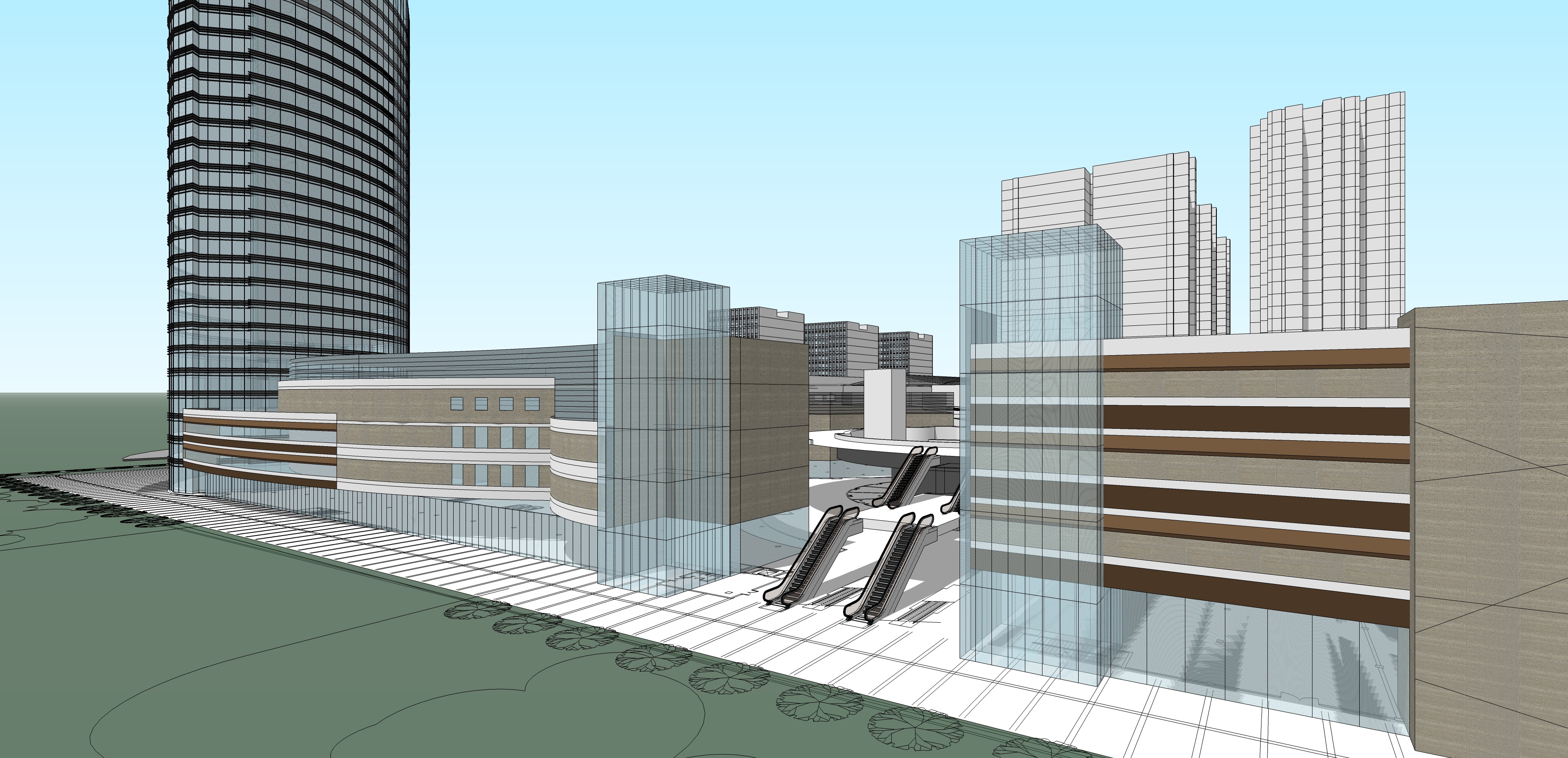 太仓现代风格商业街商业综合体规划方案sketchup