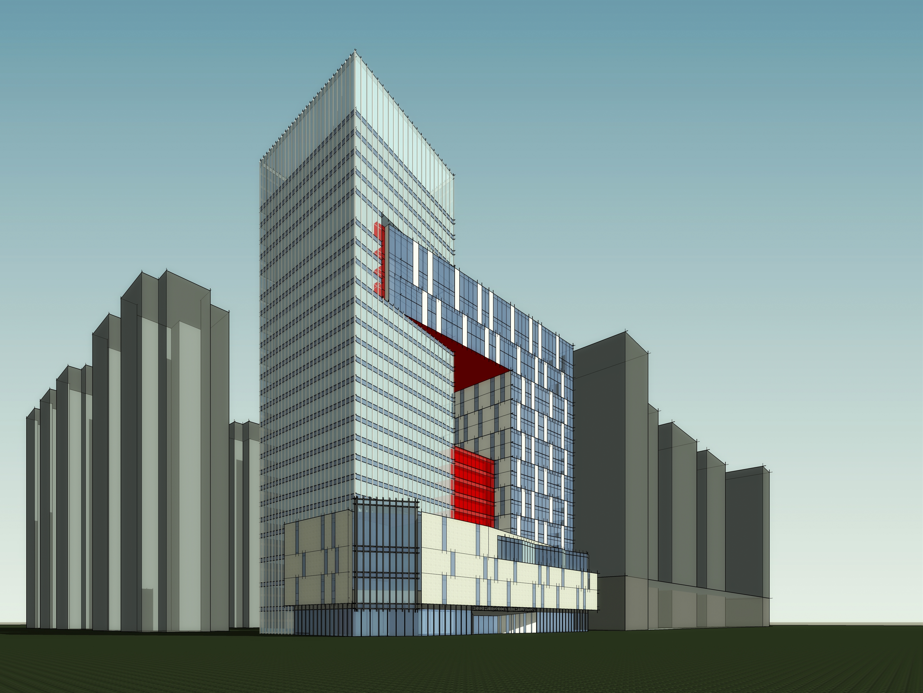 现代风格高层办公楼Sketchup模型