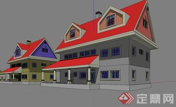 某现代小型居住建筑楼房设计模型SU参考