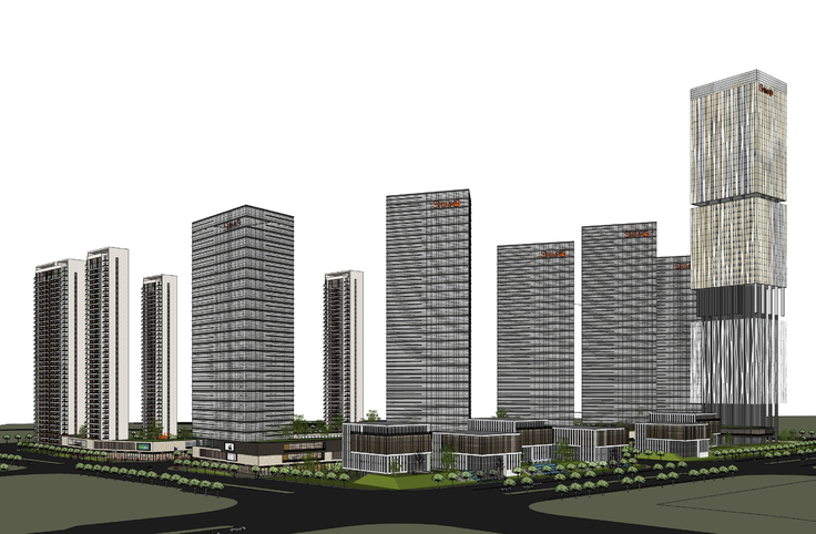 现代城市大型商业综合体方案sketchup模型