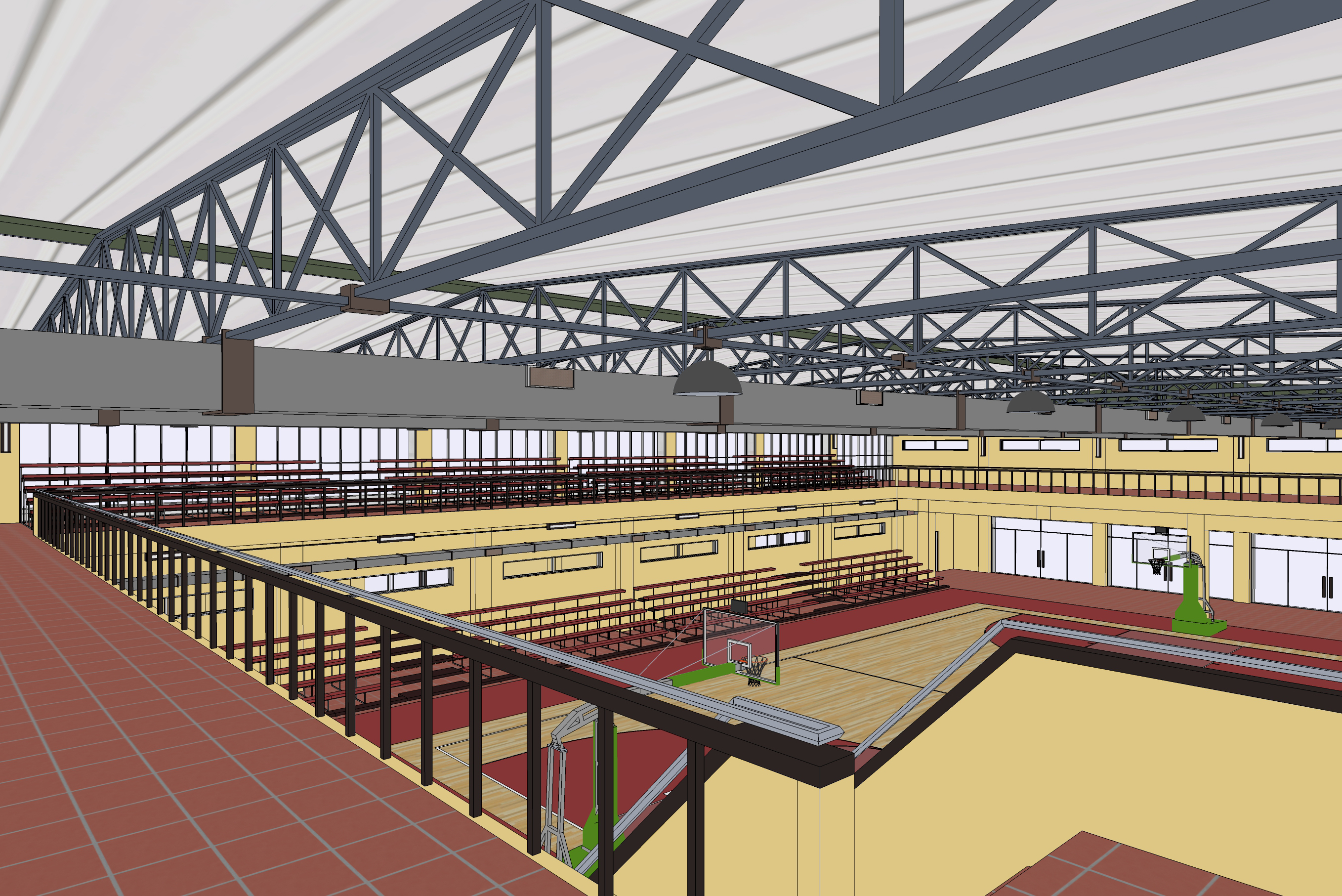 现代风格学校体育场馆建筑方案sketchup模型