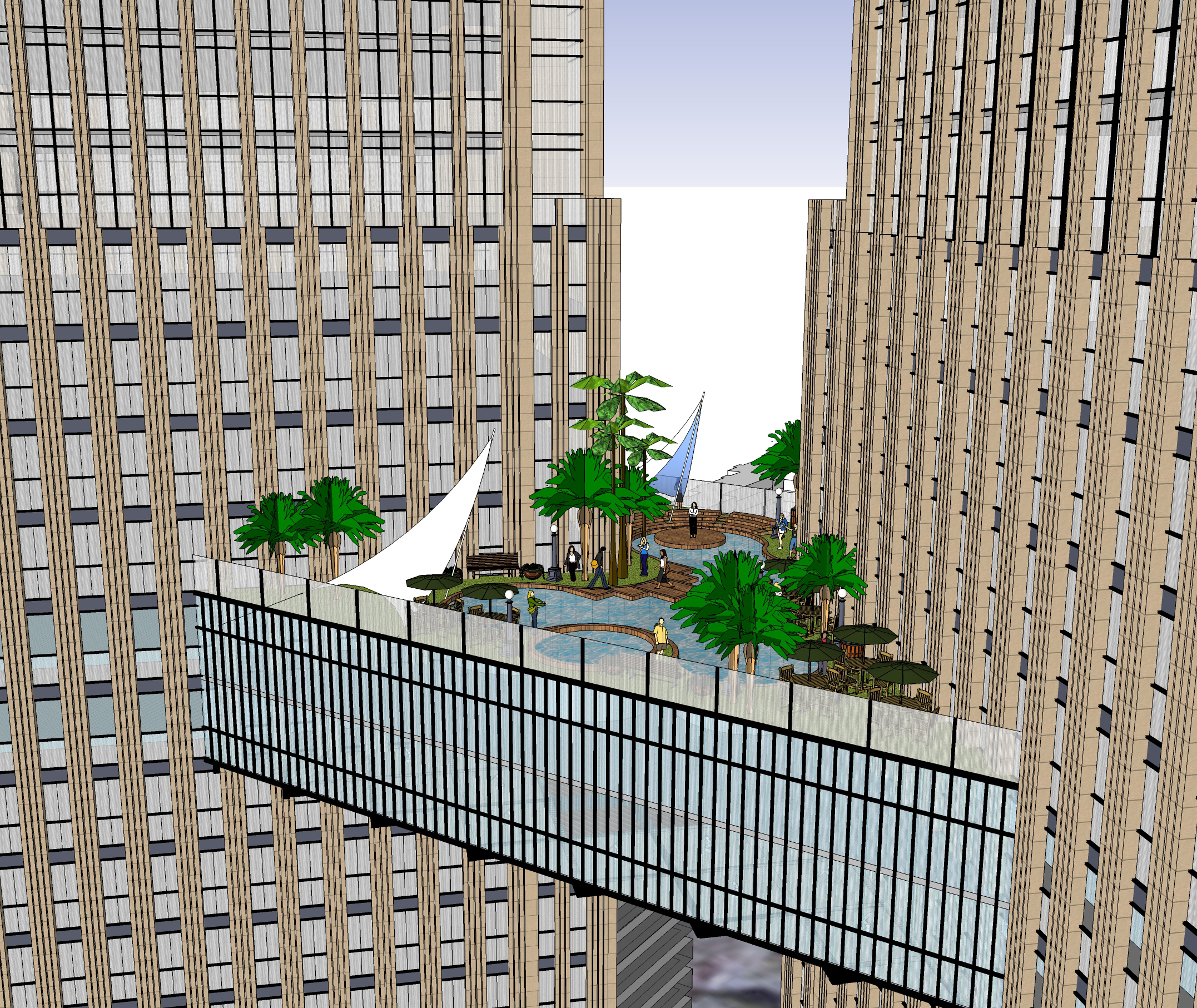 商业广场与大型商业综合体建筑sketchup模型