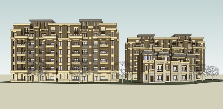 欧式古典风格多层住宅设计方案sketchup模型