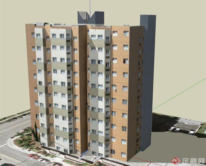 公寓住宅建筑设计SU模型