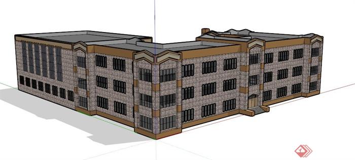 某个学校教学楼建筑设计SU模型