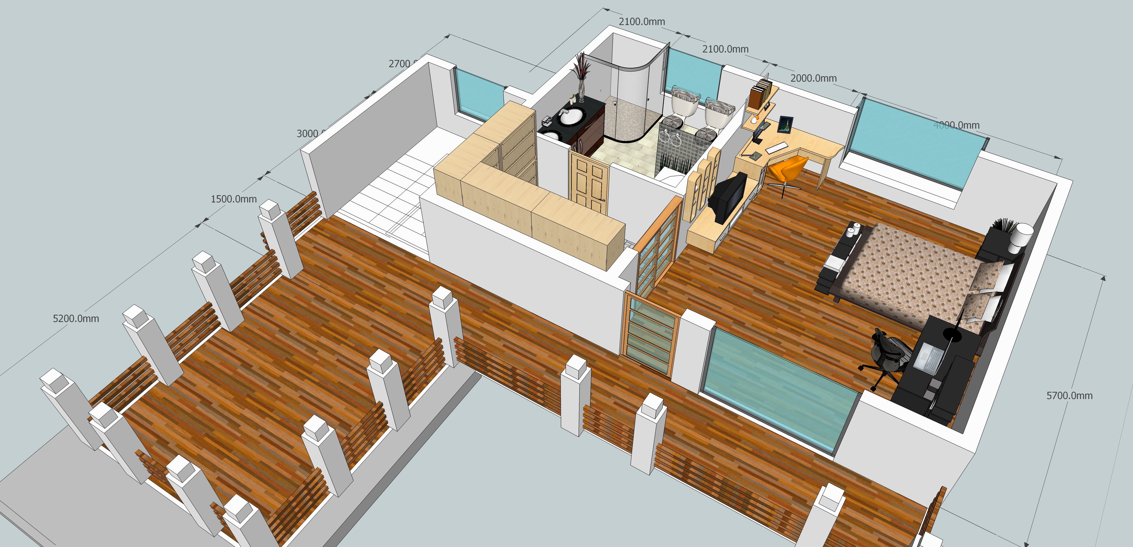 现代主义风格别墅（室内环境装饰）sketchup模型