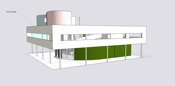 柯布西耶—萨伏伊别墅建筑sketchup模型