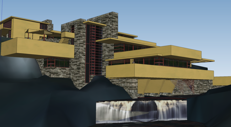 赖特流水别墅SketchUp模型