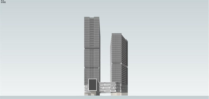 现代风格超高层住宅建筑楼设计su模型[原创]