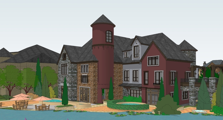 欧式小镇规划设计方案sketchup模型