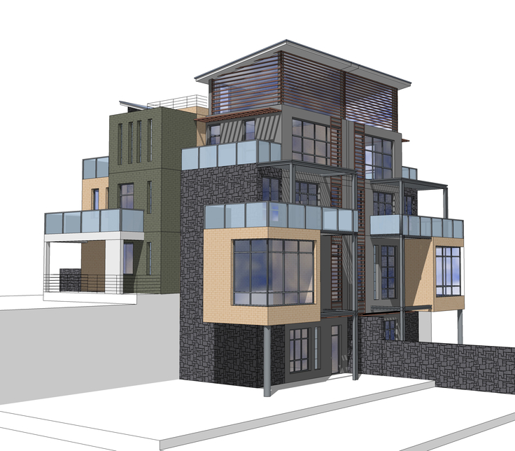 现代风格独栋山地别墅方案sketchup模型