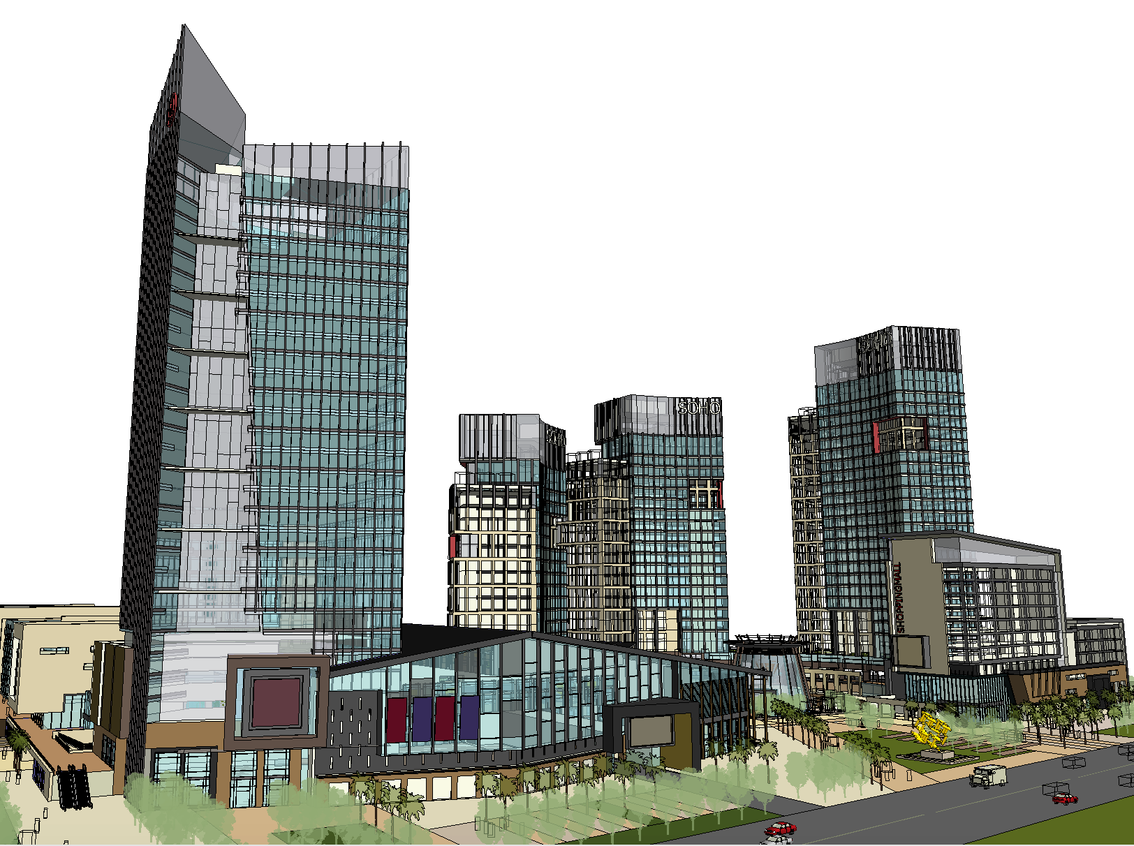 大型城市综合体SketchUp模型