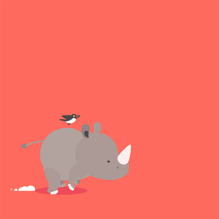交互小动画-奔跑的犀牛
