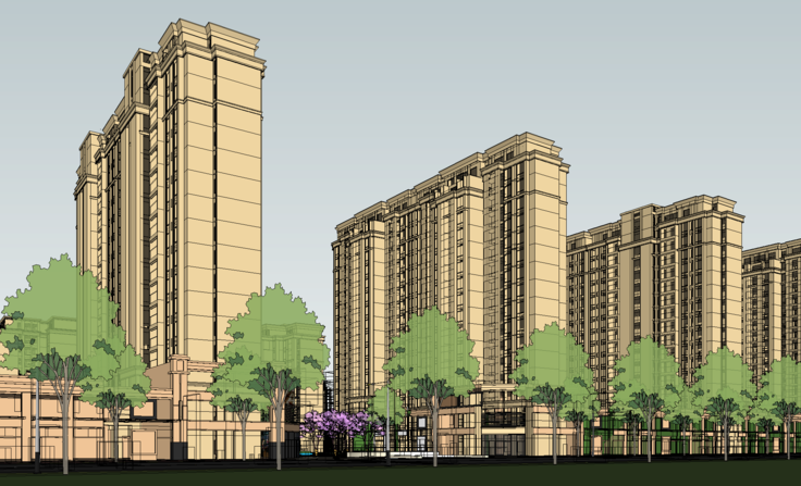 新古典风格住宅区规划SketchUp模型