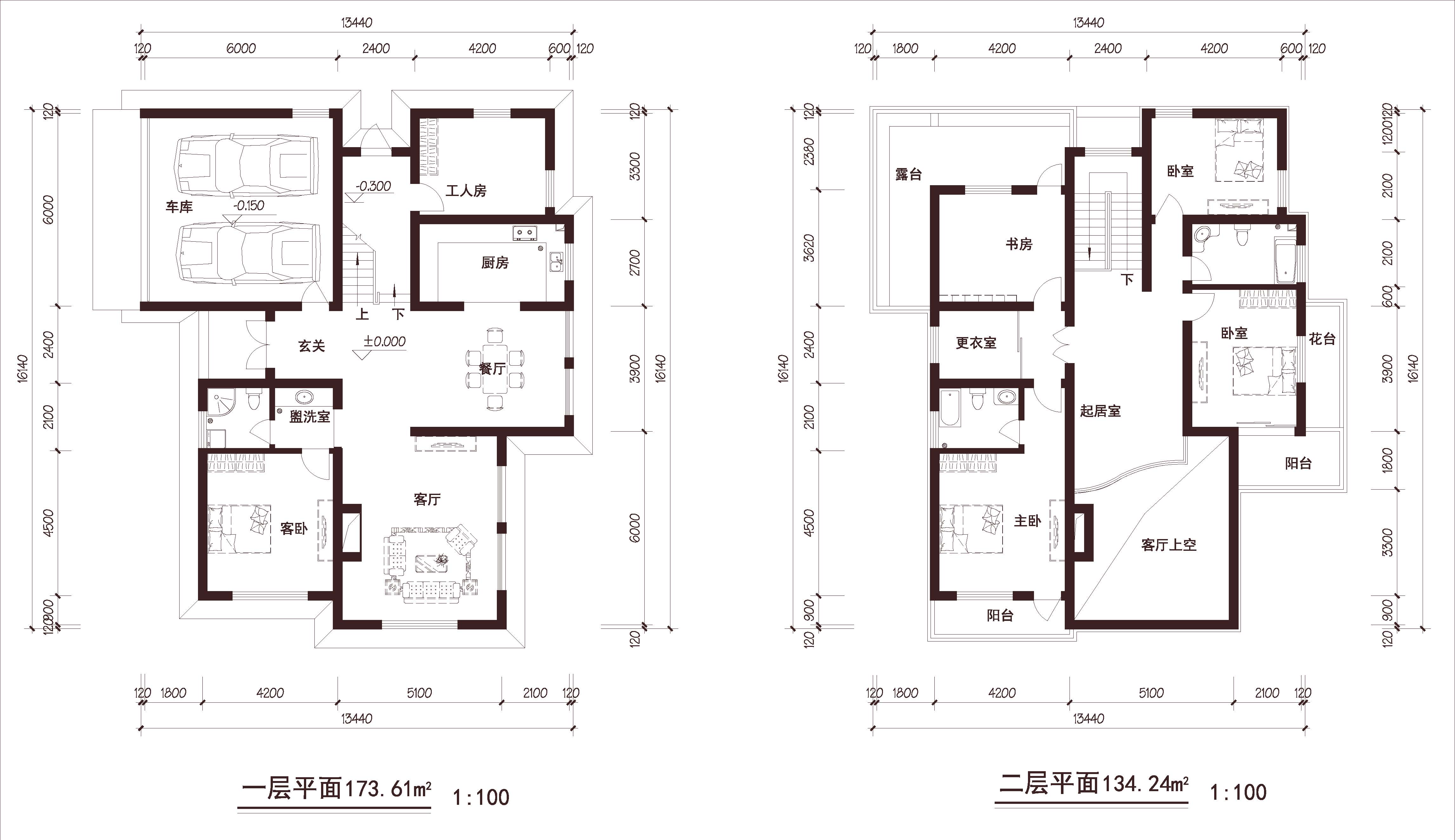 别墅 北入户 2车位