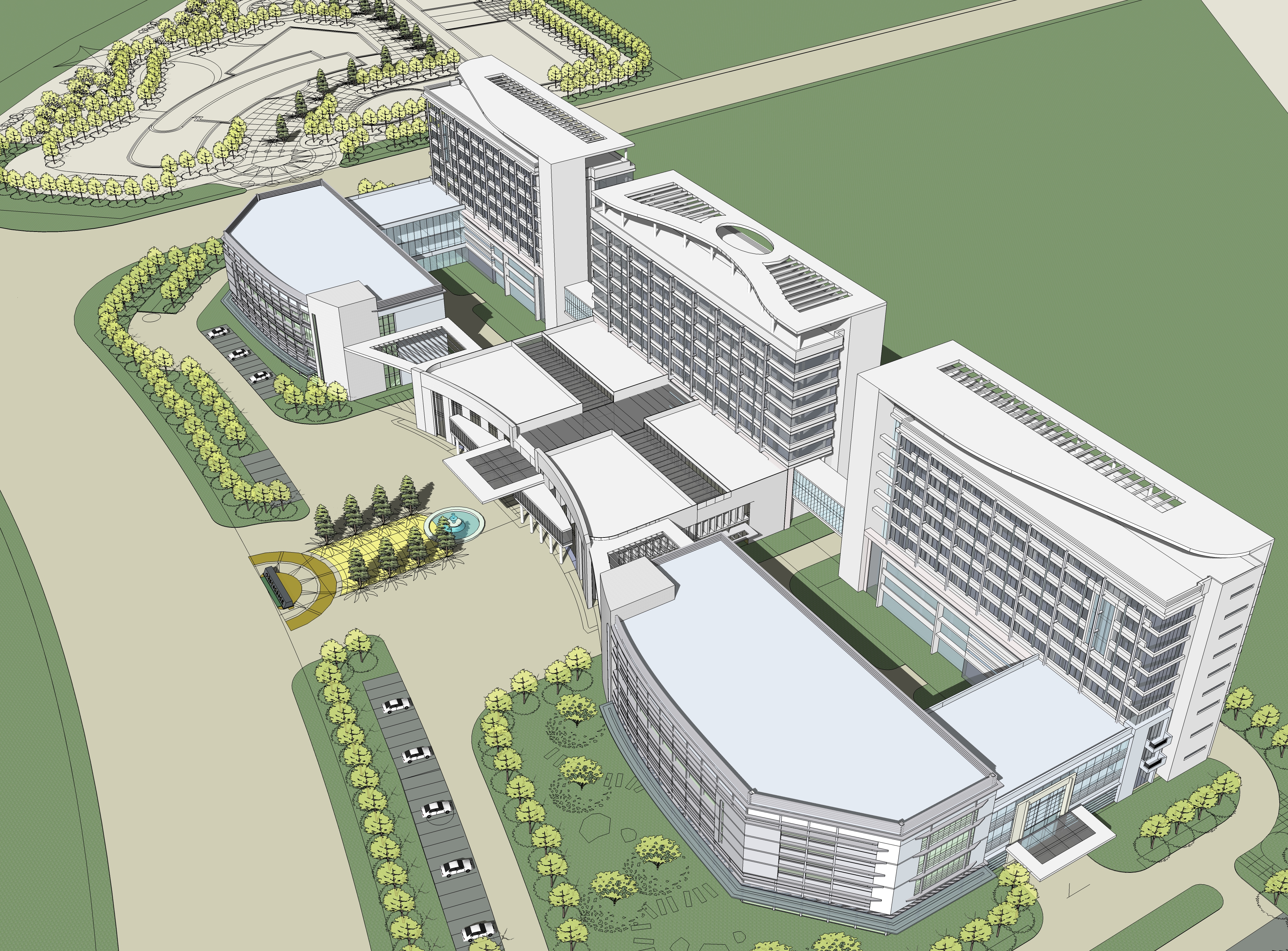 医院大楼设计方案sketchup模型