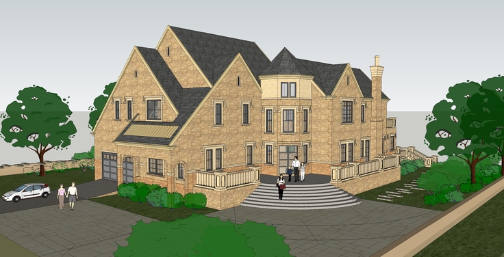 英式风格独栋别墅设计方案sketchup模型
