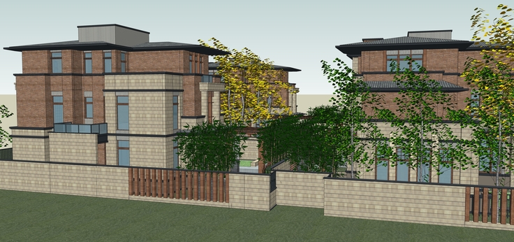 欧式风格别墅住宅区方案设计sketchup模型